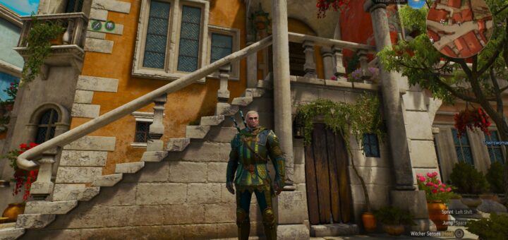 Geralt wearing the full Grandmaster Griffin Set in The Witcher 3.