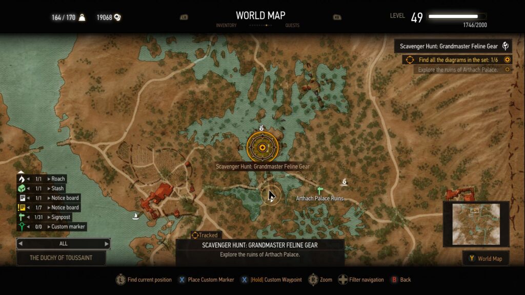 The map location of the Arthach Palace Ruins. 