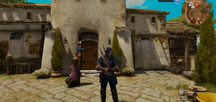 Geralt wearing the Grandmaster Feline armor in The Witcher 3.