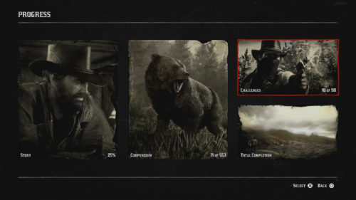 Challenges menu.