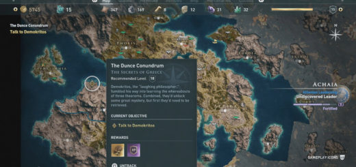 The Secrets of Greece mission start map location.