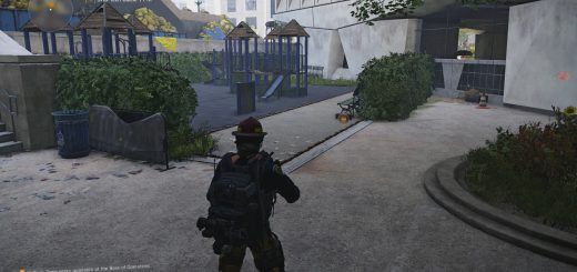 By Playground in Courtyard of Apartments