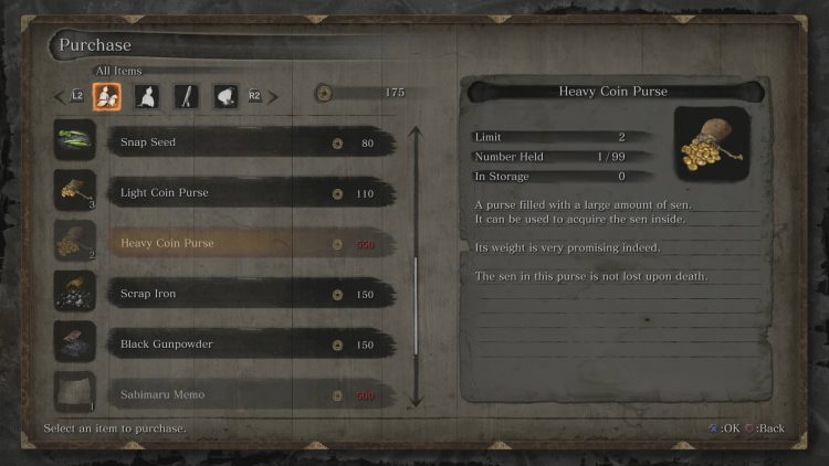 What Is The Point Of Coin Purse In Sekiro Shadows Die Twice Hold To Reset