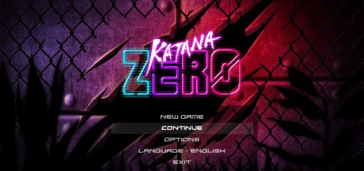Katana ZERO main menu.