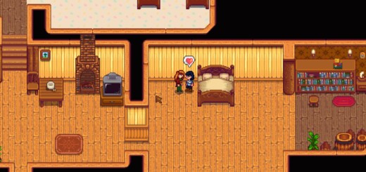 Elliott returning to the farmhouse from his book tour in Stardew Valley, greeting the farmer with a hug.