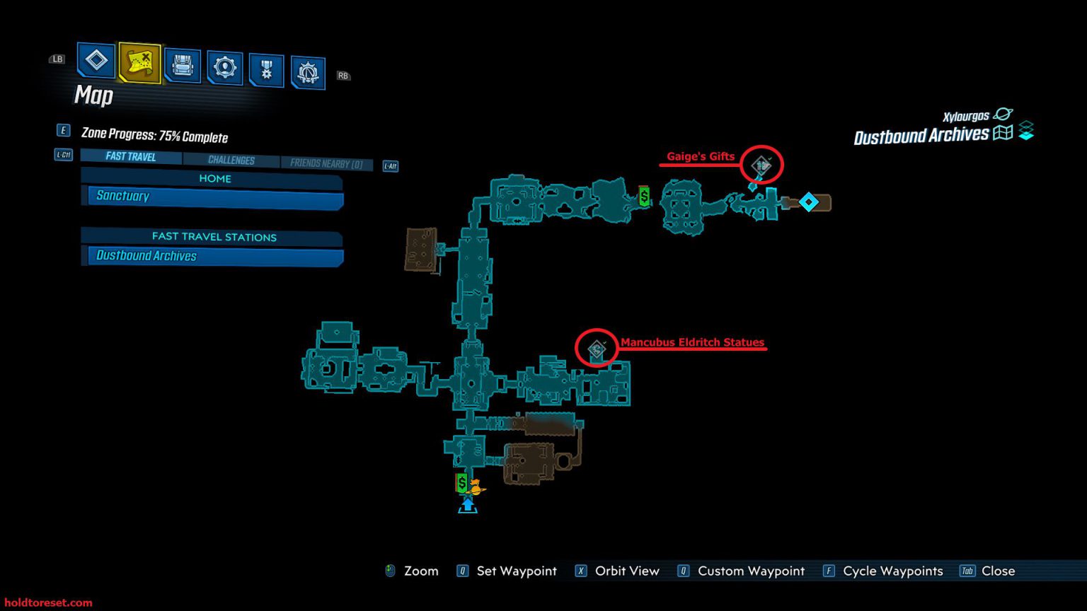 Borderlands 3 Dustbound Archives Crew Challenges Guide Hold to Reset