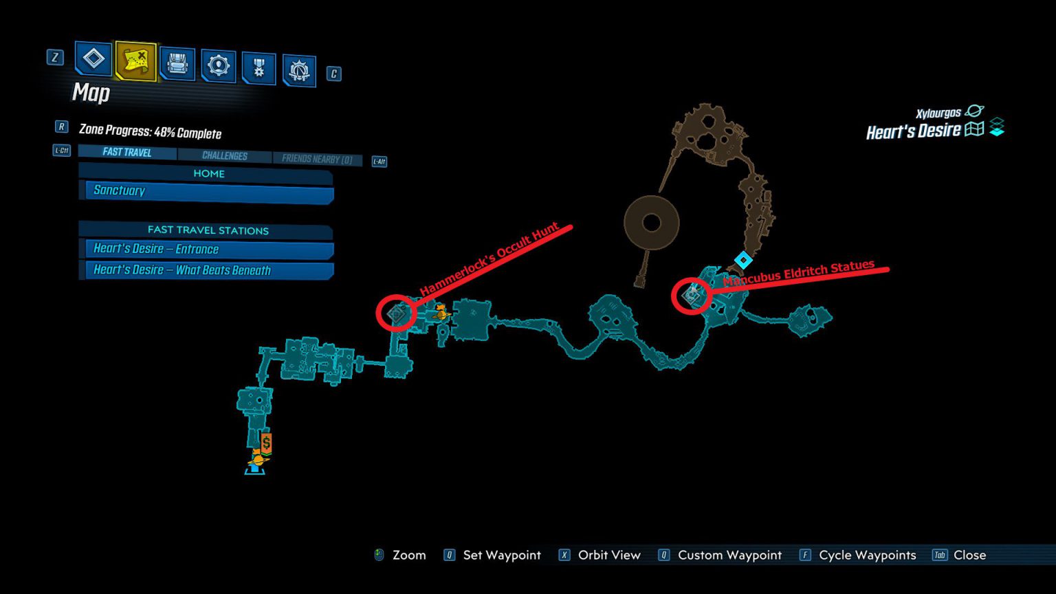 Borderlands 3 Heart's Desire Crew Challenges Guide Hold to Reset
