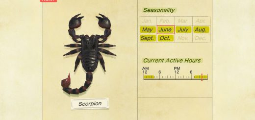 Featured image on Animal Crossing New Horizons How to Catch a Scorpion guide