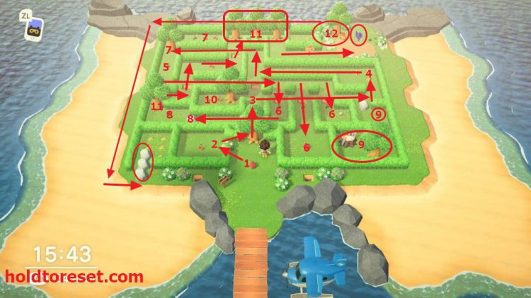 Animal Crossing New Horizons: May Day Island Maze Directions Guide ...