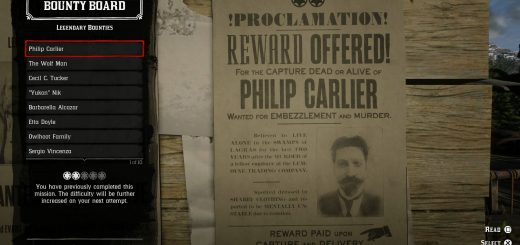 Featured image on Legendary Bounties list for Red Dead Online.
