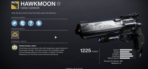 Featured image on the Hawkmoon exotic guide for Destiny 2.