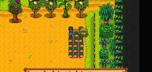 Melons being inspected by the Gourmand Frog on Ginger Island.