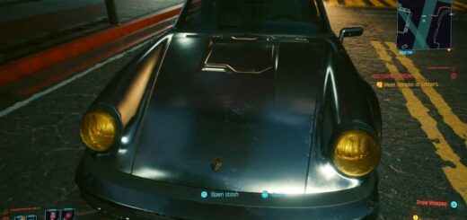 Stash in your vehicle in Cyberpunk 2077.