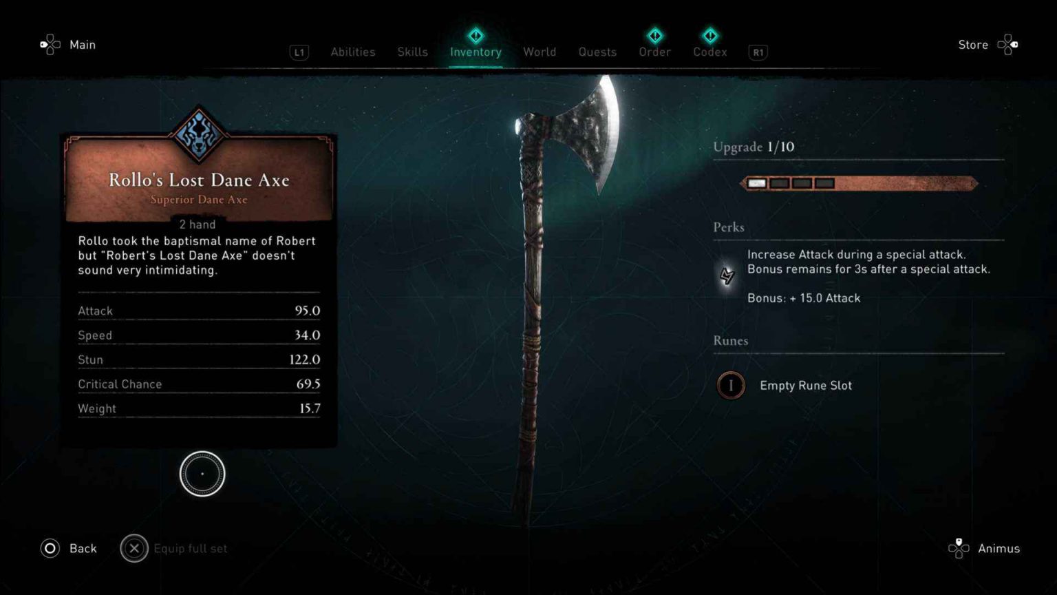 Assassin's Creed Valhalla 1.3.1 Weapons List Hold to Reset