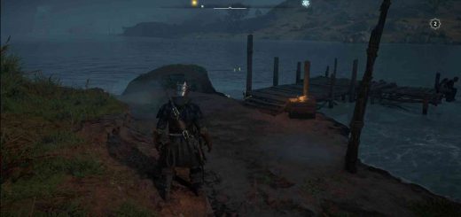 Fireflies on the dock in Assassin's Creed Valhalla.