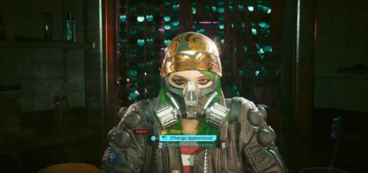 V looking in the mirror to change the character's look.