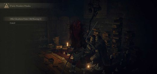 Buying Ghost Glovewort from the Twin Maidens Husk in Elden Ring.