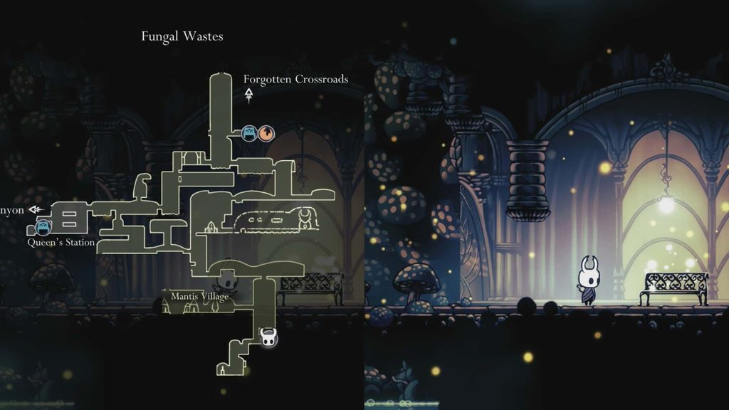 Bench by the Mantis Village in Fungal Wastes. 