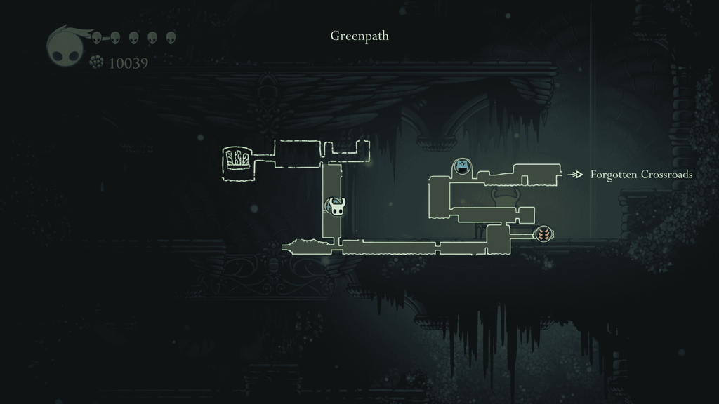 Map location of the second bench in Greenpath.