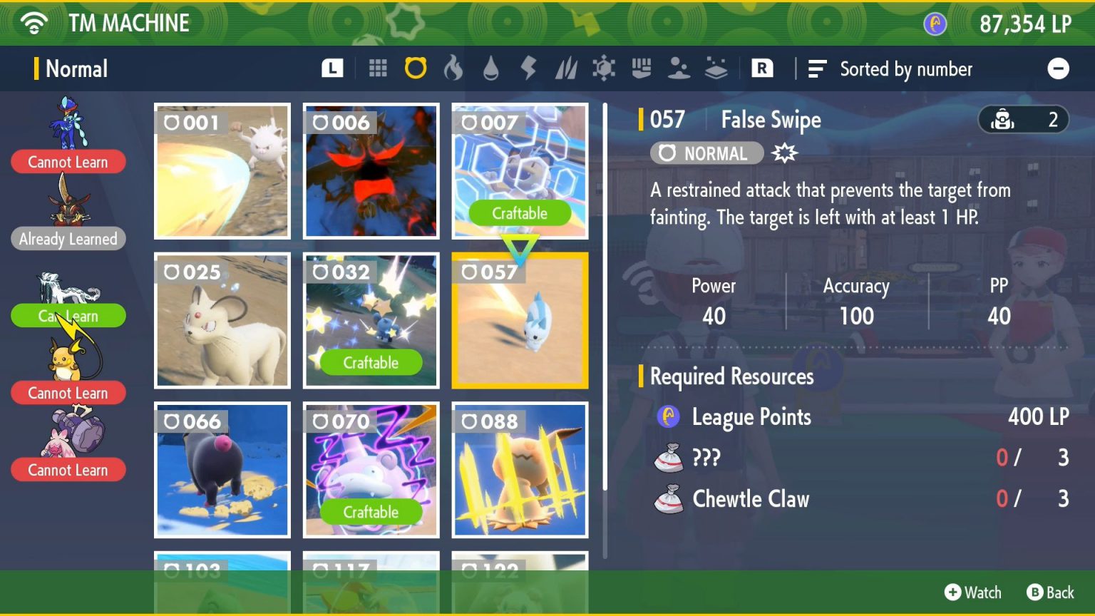 False Swipe TM in Pokemon Scarlet and Violet Hold to Reset