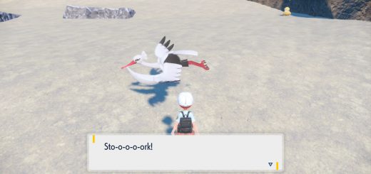Bombirdier Pokemon waiting to fight the trainer.