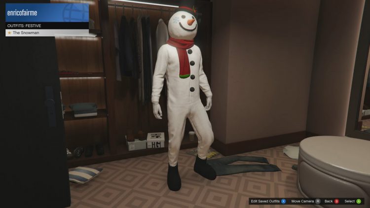 GTA Online The Snowman Outfit.