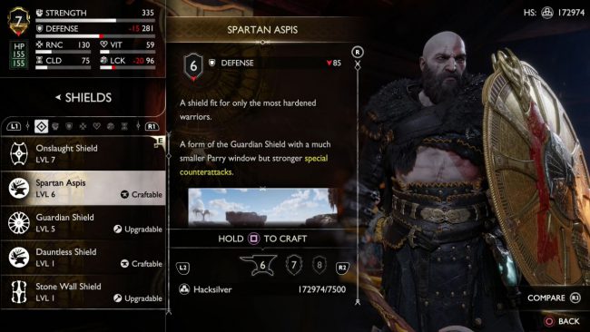 God of War Ragnarok Spartan Aspis shield.