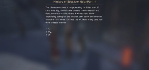 The Ministry of Education Quiz (Part 1) question.