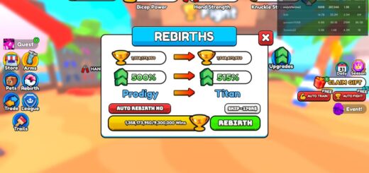 Arm Wrestle Simulator Rebirth screen.