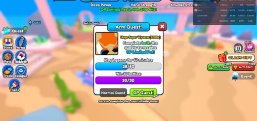 Arm Wrestle Simulator OP quest for Huge Super Wyvern.