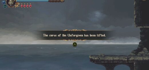 Image showing the message received when you complete The Curse of the Unforgiven quest in Blasphemous 2.