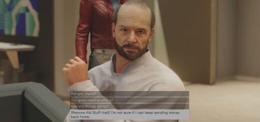 Image showing telling your father to remove the Kid Stuff trait in Starfield.