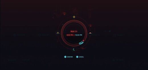 The Skip Time menu in Cyberpunk 2077.