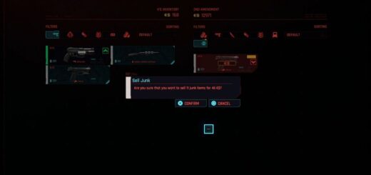 Vendor item screen in Cyberpunk 2077.