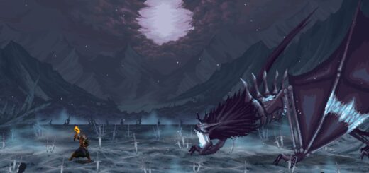 A screenshot showing a dragon boss from The Last Faith.