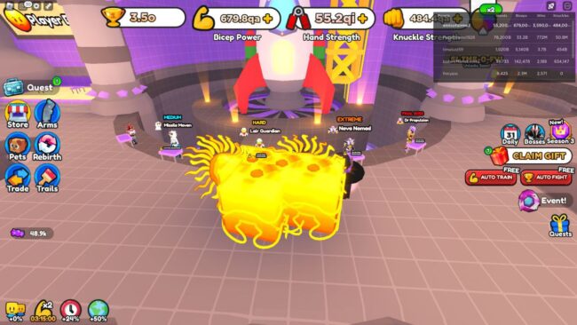 The five bosses in the Space Center World of Arm Wrestle Simulator.