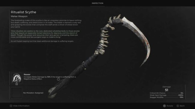The Ritualist Scythe in Remnant 2.
