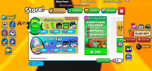 The Tokens shop in Arm Wrestle Simulator.