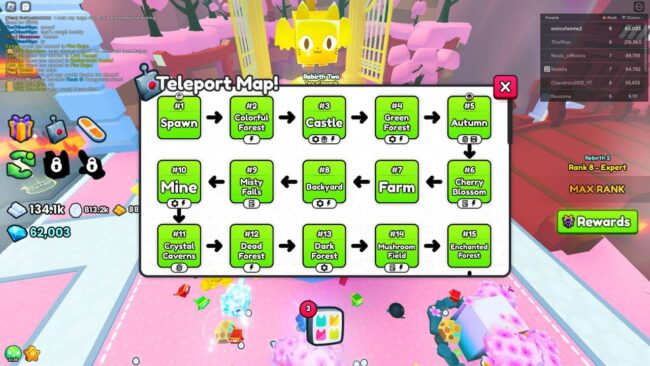 Pet Simulator 99 Areas List and What's In Them - Hold to Reset