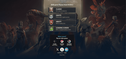 The Dotadle main menu screen.