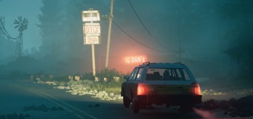 A Pacific Drive video game screenshot showing the car in the game.