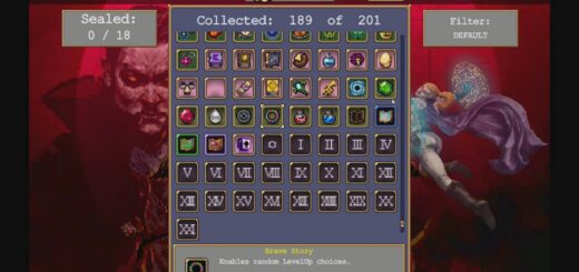 The collection page entry for the Vampire Survivors Brave Story Relic.