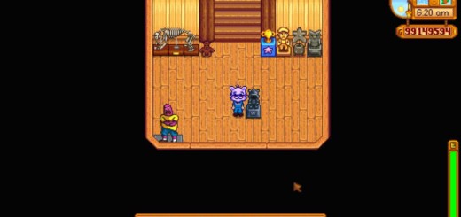 The Stardew Valley Statue of the Dwarf King in the farmhouse.
