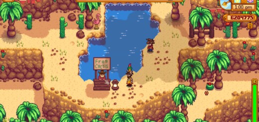 The free cactis man stall during the Desert Festival in Stardew Valley.