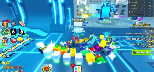 The Glitch Machine sitting in the Tech World Spawn in Pet Simulator 99.