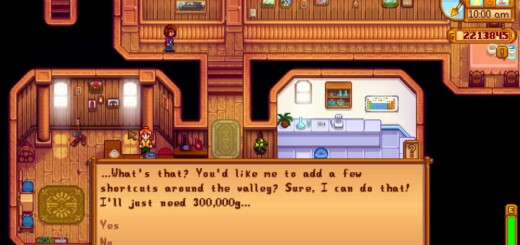 The Community Upgrade 2 Shortcuts for sale at Robin's Carpenter's Shop in Stardew Valley.