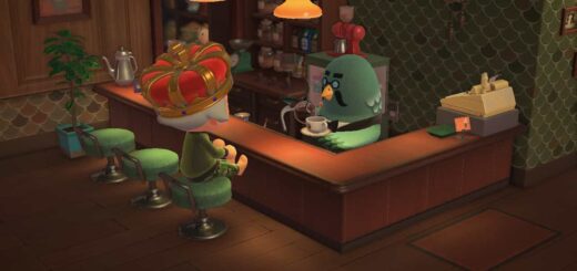 Brewster making coffee in Animal Crossing New Horizons.
