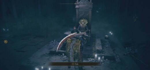 Count Ymri on his throne in Elden Ring.