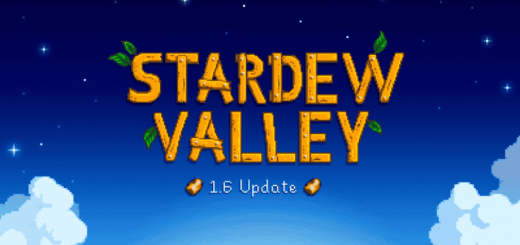 Stardew Valley 1.6 update logo featuring the version number against a simple background.