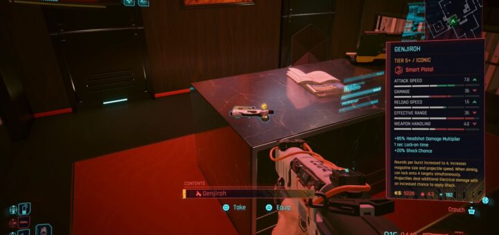 Genjiroh Iconic pistol on desk in Arsaka Estate.